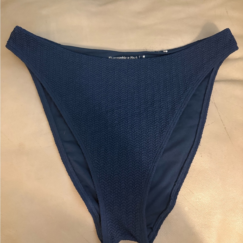 Abercrombie & Fitch Textured Navy Bikini Bottom